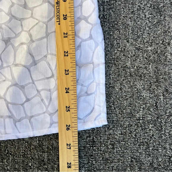 Dana Buchman Sheer Patterned White Button Down Size Medium - Picture 10 of 10